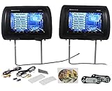 Rockville RVD951-BK 9" Black Dual DVD/USB/HDMI/SD Car Headrest Monitors + Games