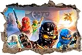 LEGO NINJAGO Smashed Wall 3D Decal Removable Graphic Wall Sticker Mural H153, Huge