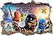 LEGO NINJAGO Smashed Wall 3D Decal Removable Graphic Wall Sticker Mural H153, Huge