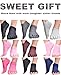 Beurlike Women's Yoga Socks Full Toe Grips No Slip Skid Barre Pilates Mens Socks (Black+Darkgray+Gray+Pink, 4PCS)