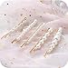 LOVINSHOW 5pcs Pearl Hair Clips Hairpins for Women Lady Girls Faux Pearl Hair Barrettes Bobby Pins Decorative Wedding Bridal Hair Accessories