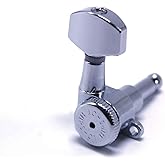 Hipshot Grip-Lock Vintage 6 Inline Staggered Closed 8.5mm Tuners with Universal Mounting Plate, Chrome