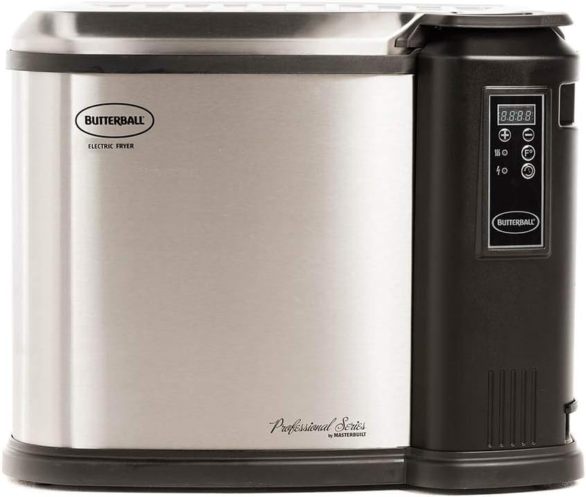 Butterball Masterbuilt MB23011518 XXL 1650W Indoor Digital Electric 22-Pound Turkey Fryer with Accessories, Platinum