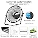 COMLIFE Biggest 11 Inch Rechargeable Metal Desk Fan, Battery Operated or USB Powered Table Fan with 4400mAh Batteries, 3 Speeds, Strong Airflow, Quiet USB Fan for Home, Office and School