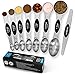 Premium Stainless Steel Magnetic Measuring Spoons, 8 Piece Set with Leveler, Easy to Attach and Detach, Double-Sided Design fits Spice Jars, Perfect for Measuring Liquid & Dry Ingredients - by Zulay