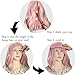 BERON 14 Inches Hot Pink Wig Short Curly Rose Pink Synthetic Wigs for Women Daily Party Hairnet Included