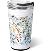 Swig Life 24oz Party Cup, Stackable Insulated Travel Coffee Tumbler with EZ Slider Lid, Cup Holder Friendly, Stainless Steel 24 oz Tumbler, Reusable Coffee Mug (Florida)