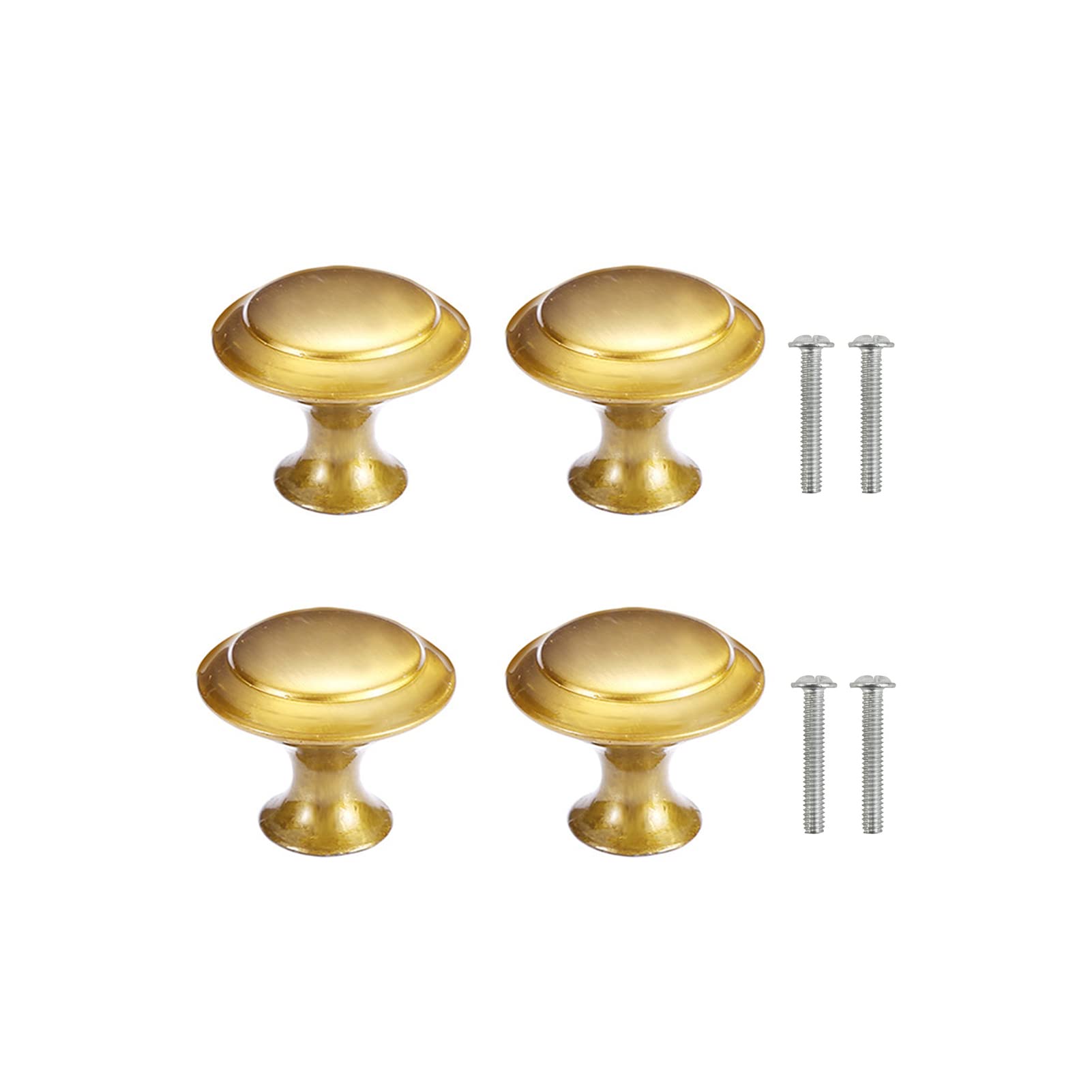 Yesmin 4 Piece Cabinet Door Knobs,Cupboard Drawer Door Knob for Kitchen Furniture Cabinet Knob with Screws-Gold(Large)