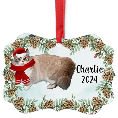 Lilac Munchkin Cat Christmas Ornament 2024