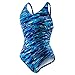 Speedo Womens Athletic Modest Coverage One Piece Swimsuit (6, Blue/Purple/Black Space Dye)