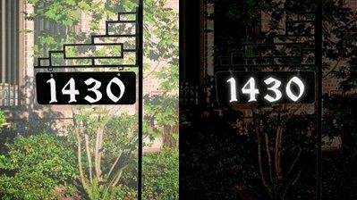 Extra Large Contemporary Reflective 911 Yard Address Sign - 6" Numbers on Both Sides