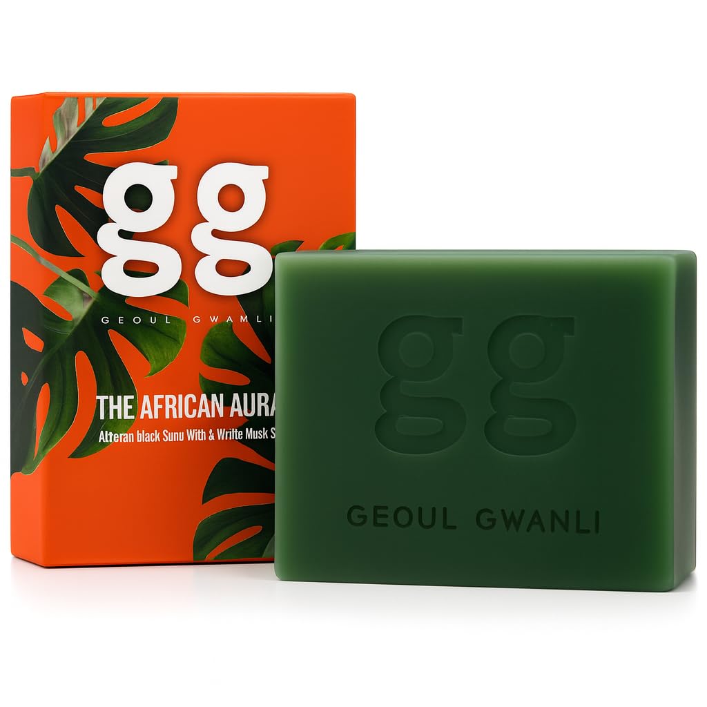 Authentic Raw African Black Soap 110 g – Organic Detoxifying & Moisturizing Bar for Acne, Eczema & Psoriasis | Vegan, Natural Ingredients Subtle White Musk Fragrance