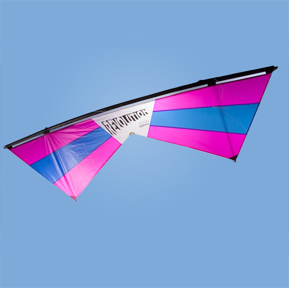 Revolution EXP Quad Line Stunt Kite Raspberry Blue Made in the USA