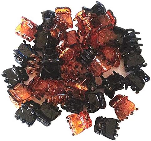 30 Pieces Mini Hair Clips Plastic Hairs Claws Barrette Pins Small Hairpin Clamps for Women and Girls, 0.6 Inch, Brown and Black