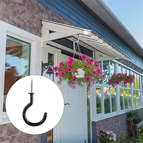 Schraubhaken, Vinyl beschichtet Cup Haken 70 Stück 6 Größen Deckenhaken Set Hakenschrauben für Tassen Haushaltsgegenstände Weiß (Schwarz)