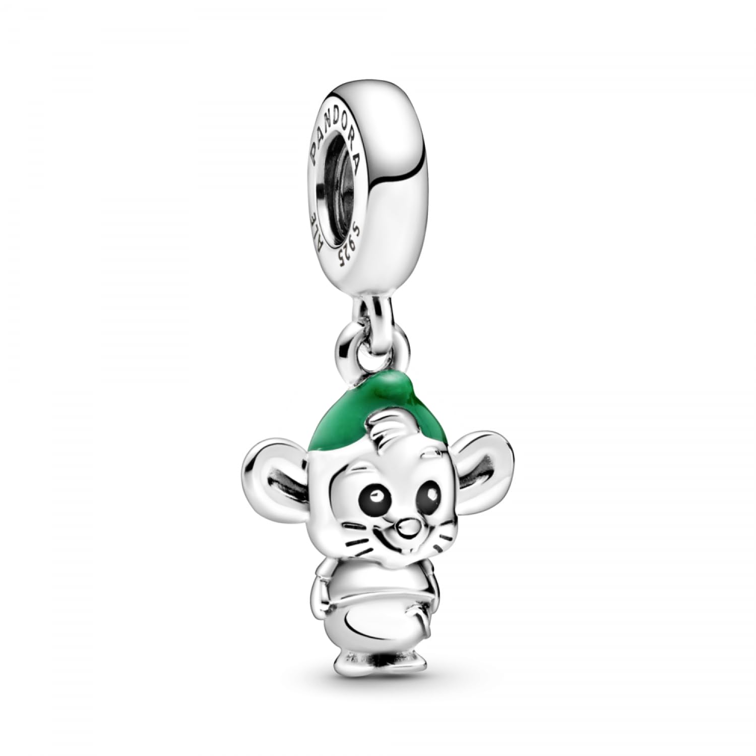 Pandora Disney Gus sterling silver dangle with black and green enamel