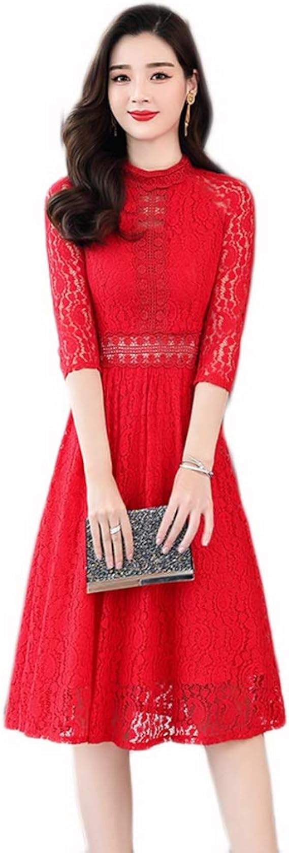 Amazon ワンピース レディース 総レース レースタイト 結婚式 二次会 春夏 シースルー ワンピース レディース レースタイト レッド Xl 代 30代 40代 50代 結婚式ドレス ドレス ゲストドレス フォーマル 大人 ドレス ワンピース チュニック 通販