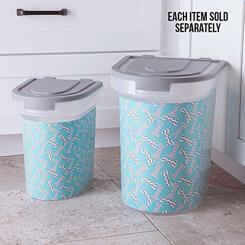 Paw Prints 37914 15 lb. Bones Design Plastic Pet Food Bin, 12.5" L x 9.75" W x 13.38" H