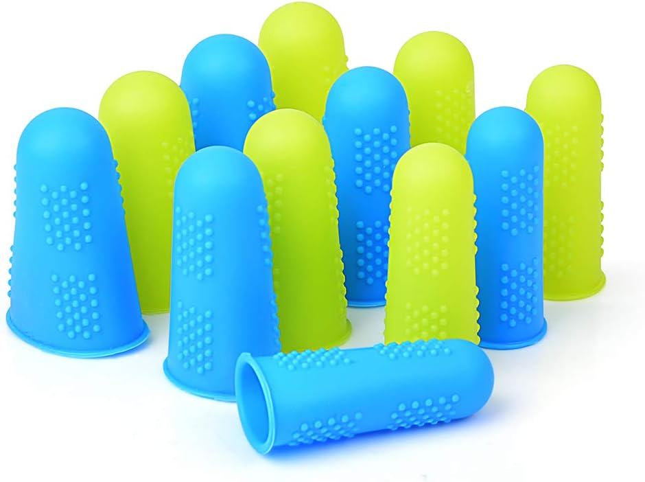 Silicone Finger Protectors Covers Caps for Hot Glue Gun Wax Rosin Resin Honey Adhesives Scrapbooking Sewing Crafts Ironing Embroidery Needlework Accessories in 3 Sizes (Small, Medium, Large)-12 Pieces