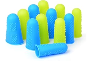 HYDREAM Silicone Finger Protectors Covers Caps for Hot Glue Gun Wax Rosin Resin Honey Adhesives Scrapbooking Sewing Crafts Ironing Embroidery Needlework Accessories in 3 Sizes (Small, Medium, Large)-12 Pieces