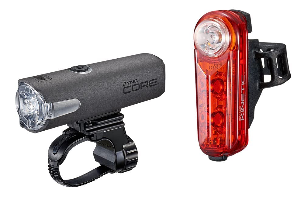 CatEye Sync Core & Kinetic Front & Rear Rechargeable Light Set - Sync Technology, Bright, Long Battery Life, and USB Rechargeable