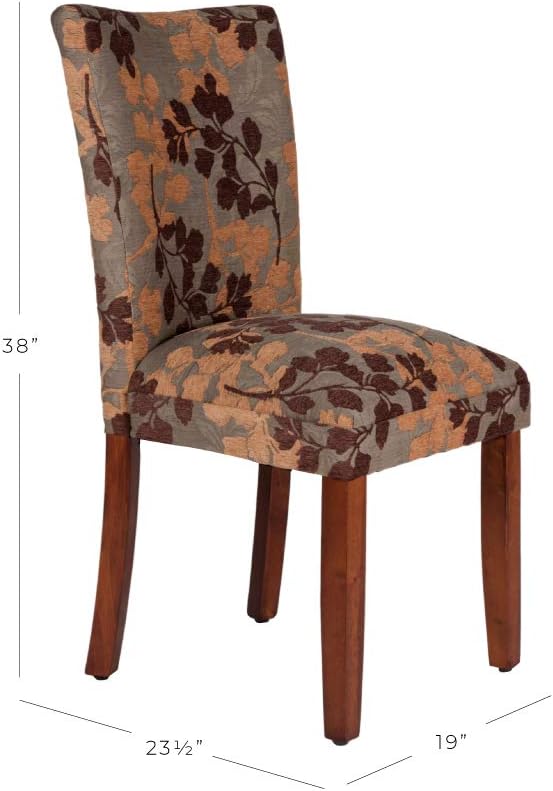 HomePop Parsons Classic Upholstered Accent Dining Chair, Single Pack, Brown Sage Leaf - Chairs
