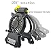 Usb fan Desk fan Portable fan with 2200mAh Power Bank and Flash light for Traveling Fishing Camping Hiking Backpacking Picnic Boating (Black)