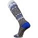 Pure Athlete Ski Socks Women Wool Warm – Skiing Sock Men, Warmest Snowboard Cold Weather Pack (1 Pair - Grey/Blue, Medium)
