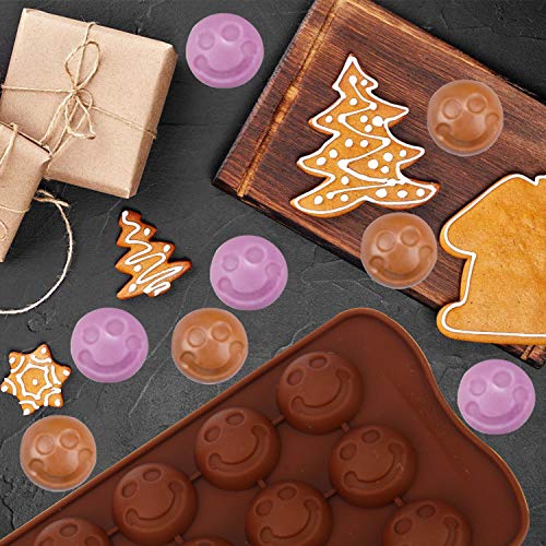 RUCKAE Chocolate Molds-Silicone Candy Molds-6 Pack-Ideal Silicone Molds for Hearts, Stars,Flowers,Emojis, Christmas Themed Shapes