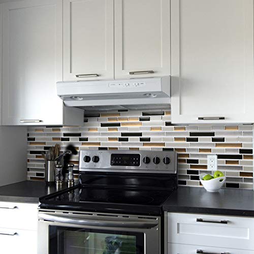 Premium Peel and Stick Tile Backsplash,Stick On Backsplash Wall Tiles for Kitchen & Bathroom-Removable,Self Adhesive-11 x 9.2" (6 Sheets)
