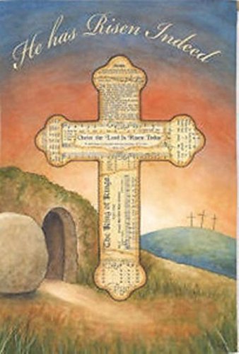 He Has Risen Garden Flag Size: 18