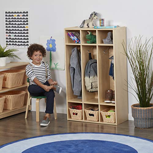 image for ECR4Kids Birch Streamline Classroom Locker | Hardwood Coat & Backpack 