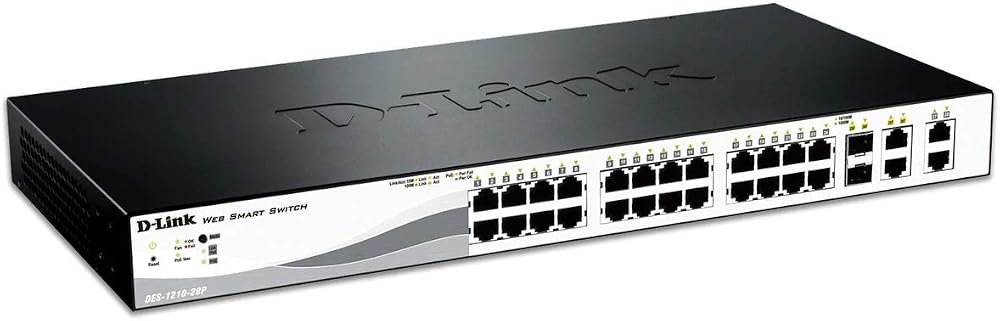 D-Link DES-1210-28P 24-Port Fast Ethernet PoE Managed Switch 4 Gig Ports