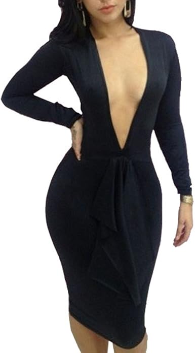 low cut little black dress