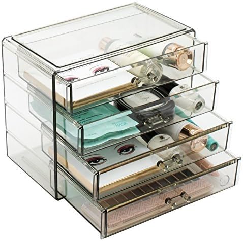 Sorbus Acrylic Cosmetics Makeup and Jewelry Storage Case Display
