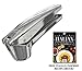 Pro Culinary Garlic Press - Professional Quality Garlic and Ginger Mincer - Dishwasher safe - Silver - Free Recipe Ebook