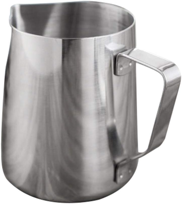 Mosunx Milk Frothing Pitcher, Stainless Steel Steaming Pitcher, Perfect for Cappuccino Pitcher Pouring Jug Espresso Cup Creamer Cup for Latte Art (Sliver, 30oz(600ml))