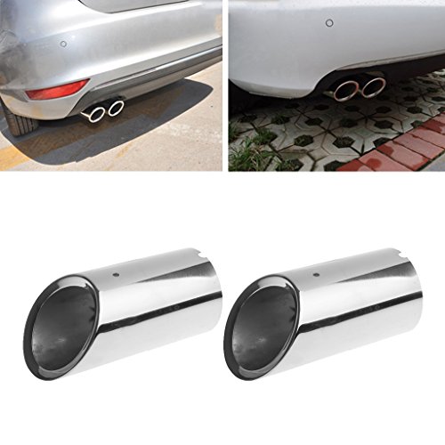 Itlovely 2xStainless Steel Exhaust Muffler Pipe for VW Volkswagen Jetta MK6 Golf 6 Golf 7