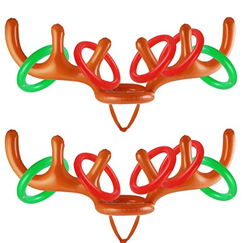 A.S 2-4 Players Inflatable Reindeer Antler Ring Toss Game for Christmas Party - Game Rules Included - //coolthings.us
