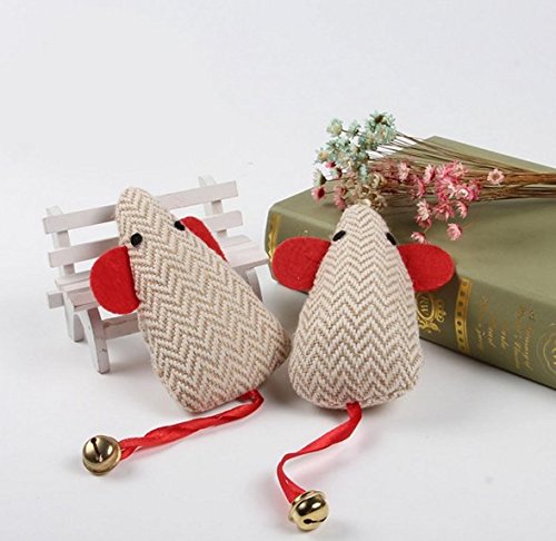 Stock Show 2Pcs Cute Mice ShapePet Cat Toy with Mini Bell, D