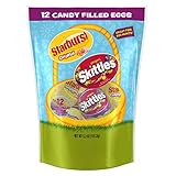 SKITTLES and STARBURST Original Easter Candy Bag, 12 Filled Eggs, 5.3 ounces