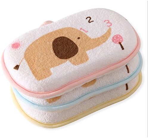 ICYCHEER 1PC Baby Shower Sponge Natural Soft Baby Bath Cotton Sponge Foam Rub Shower Sponge for Toddlers Newborns Random Color