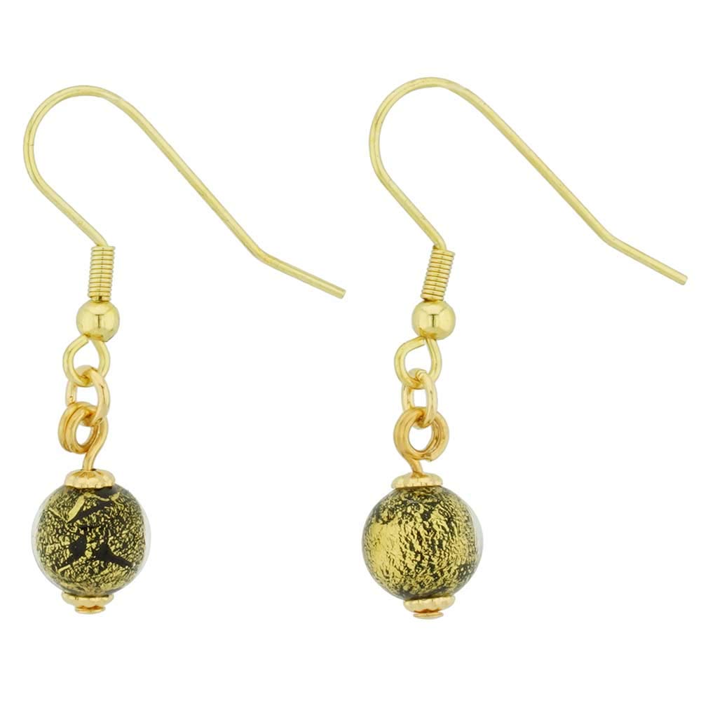 Glass Of Venice Murano Glass Golden Glow Earrings - Black