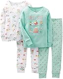 Carter's Little Girls 4 Piece Snug Fit Cotton Pajamas (Size 2t-4t) (Sweet Stuff)
