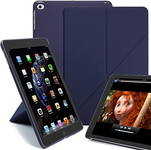 KHOMO Horizontal and Vertical Stand iPad 5th and 6th Generation Case 9.7 Inch (Released 2017 & 2018) - Origami Series - Blue
