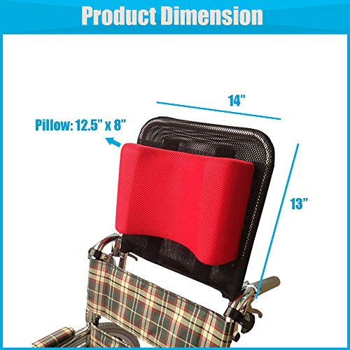 MYBOW Wheelchair Neck Support Headrest Padding Portable Head Neck Rest Cushion Back Extension Headrest Pillow for Adults Travel Wheelchair Accessories (16-20" Universal - Black)