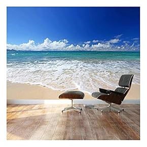 Wall26 - Large Wall Mural - Gorgeous Beach and Clear Sea in Summertime | Self-Adhesive Vinyl Wallpaper/Removable Modern Decorating Wall Art - 100" x 144"