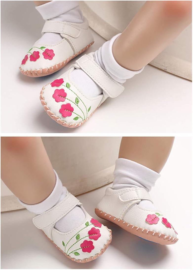  | Meckior Infant Baby Girls Boys Handmade Princess Flats Toddler First Walkers Soft PU Leather Non-Slip Crib Wedding Dress Shoes | Sandals