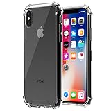 iPhone X Case, SKONYON Apple iPhone X Crystal Clear Shock Absorption Technology Soft TPU Cover Case for iPhone X (2017) - Clear