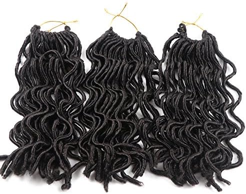 3 Pcs ABalance Hair 12 Inches Short Faux Locs Synthetic Hair Crochet Braids Havana Mambo Faux Locs Dreadlocks Braid Hair (#1B)